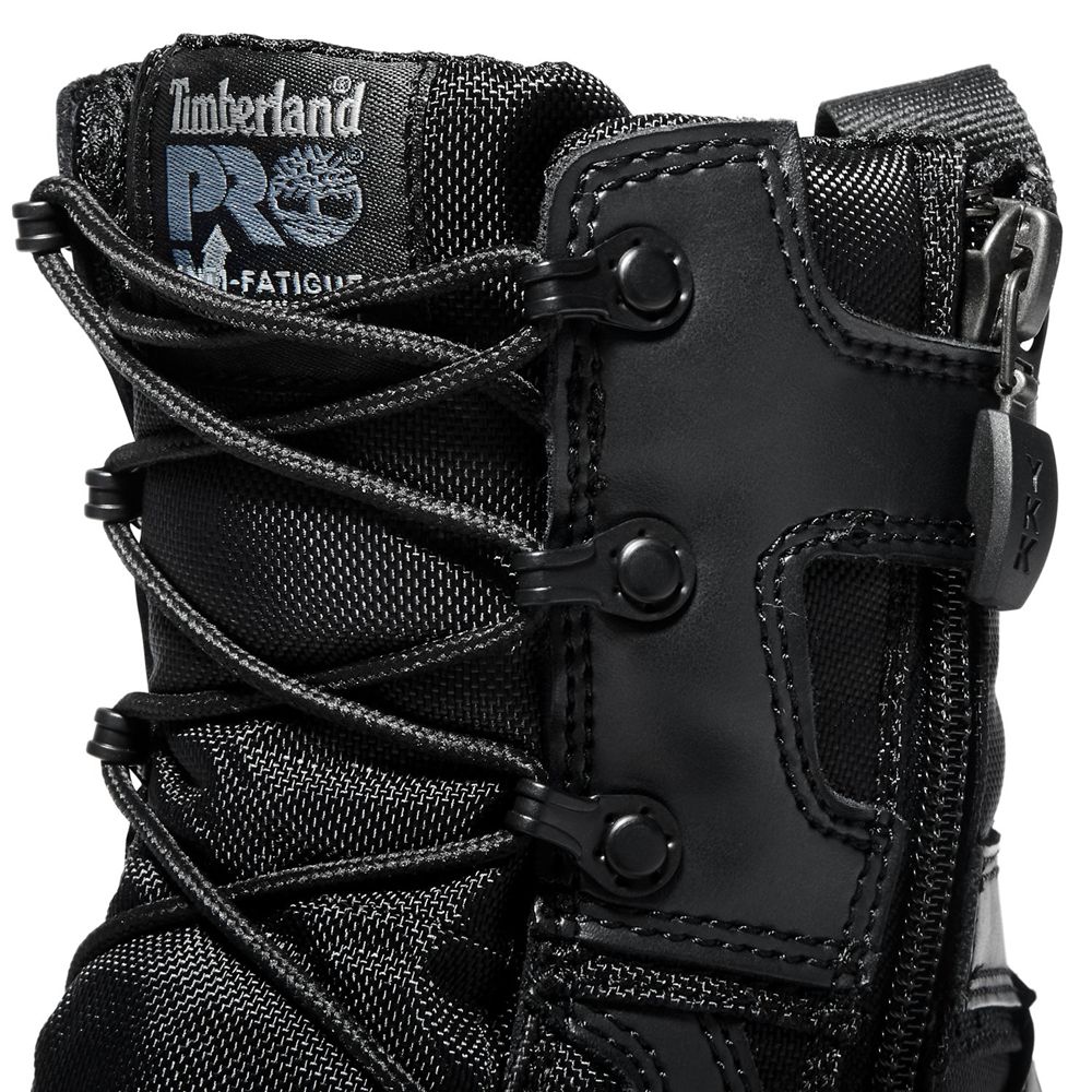 Botas Pro Timberland Argentina Hombre - Pro Valor™ Duty 8\" Side-Zip Comp Toe - Negras - BGJAOX-107